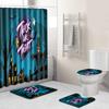 Halloween Shower Curtain Floor Mat Combination Four-Piece Set Bathroom Toilet Carpet Shower Room Foot Mat
