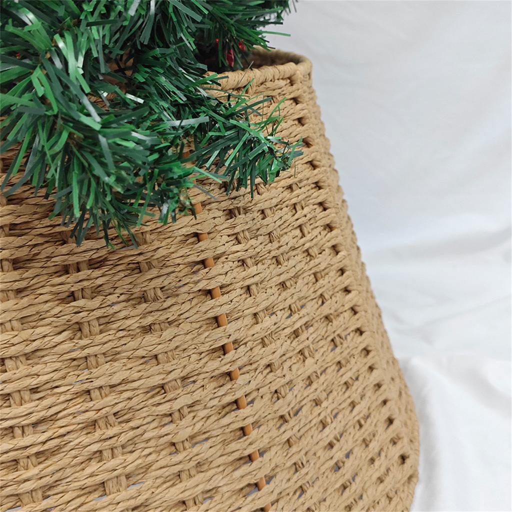 Rattan Paper Rope Woven Modern Festive Christmas Tree Skirt Christmas Tree Surround
