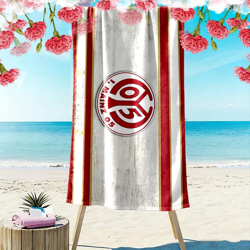 1. FSV Mainz 05 Print Beach Towel, Large Soft Quick Dry Towel for Beach Camping Swimming