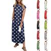 Женская мода повседневный пляжный сарафан с принтом в горошек длиной до колена пляжная юбка с карманом юбка