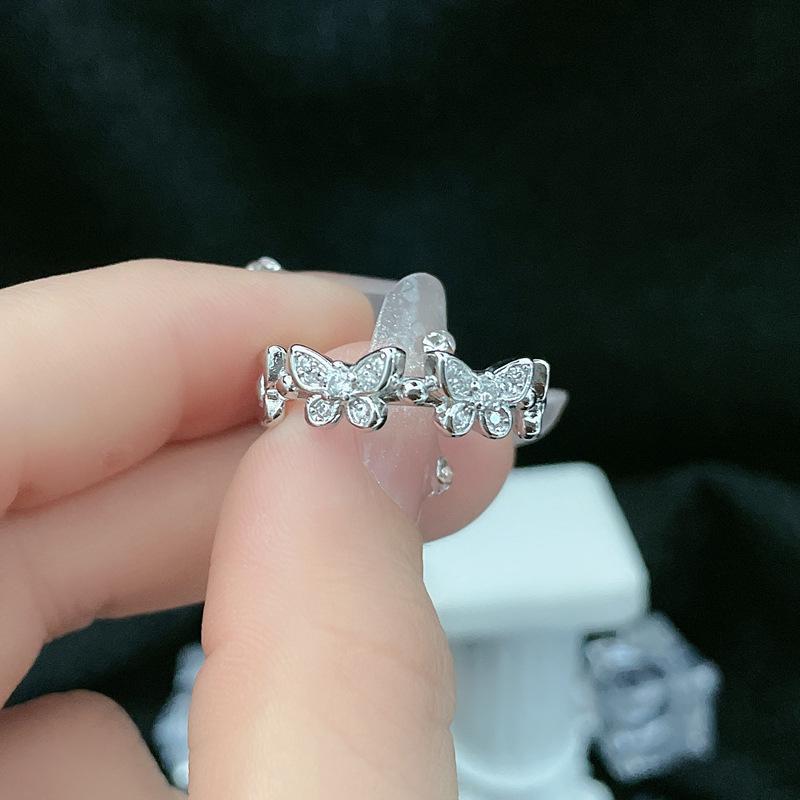 Элегантное открытое кольцо с бриллиантом «Бабочка» — роскошный и модный дизайн для женщин