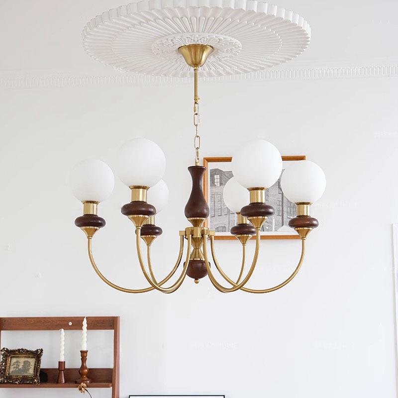 Люстра из цельного дерева в средневековом стиле: Французский художественный дизайн для гостиной, спальни или ресторана