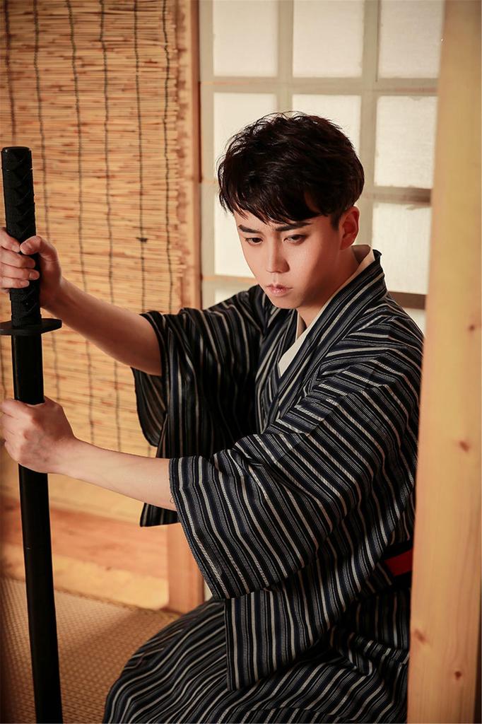 Комплект юката с поясом, легко одевается, комплект юката, летняя одежда, фестиваль фейерверков, юката, классная простая японская одежда, один размер [LanBuff]