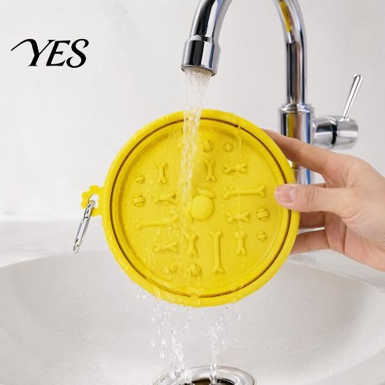 Non-slip Pet Bowl Foldable Bowl, Portable Slow Feeder with Suction Travel Food Container Cups, Non-Slip Silicone Collapsible for Cats Dogs Leak-proof
