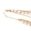 Stylish Multi-layer Pearl Necklace Featuring Unique Geometric Shape In Gold