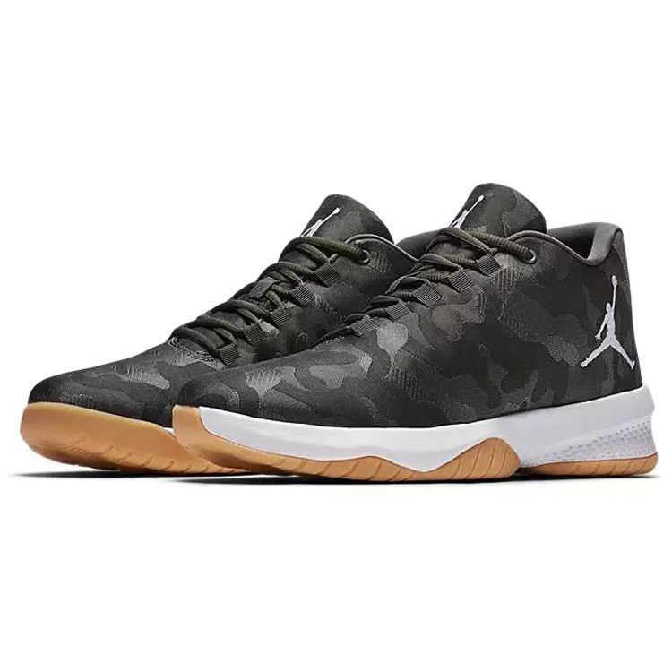 Jordan B. Fly Round Toe Lace-Up Mesh Shock Absorption Non-Slip Wear-Resistant Mid-Top Basketball Shoes Men sneakers Black Camouflage 910209-051