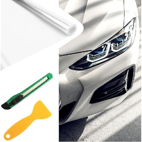 Good product12×47 Ih Car Headlight Tint Film,Self-Adhesive Tail Light Tint Film Kit with Squeegee & Cutter,Universal Taillight Tints Films