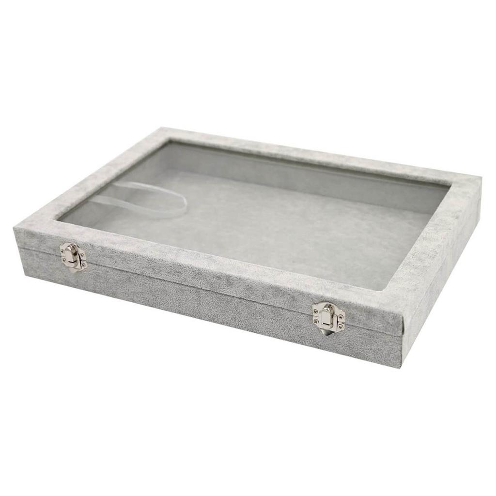 Ледяной бархат, прозрачная крышка, пустая коробка-органайзер для ювелирных изделий, футляр для хранения ожерелья