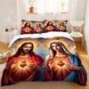 3 шт. Креативное постельное белье с рисунком Иисуса и Матери, дышащее и мягкое, подходит для использования во все сезоны, из износостойкого полиэстера