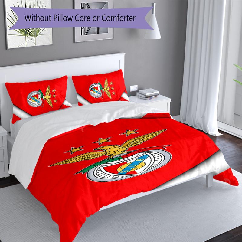 3pcs Sport Lisboa e Benfica Duvet Cover Set, Includes 1 Duvet Cover and 2 Pillowcases,Skin-Friendly&Comfortable Fabric,Suitable Bedding Sets
