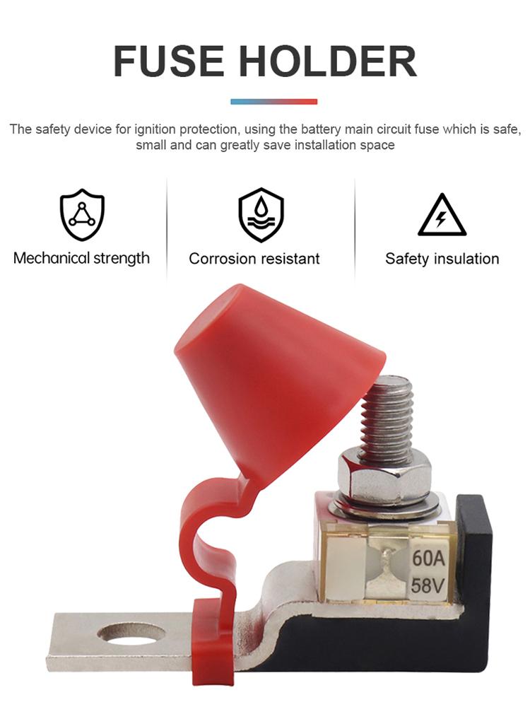 Блок предохранителей M8 PPS с кольцевым предохранителем 58 В, держатель клемм аккумулятора для морского транспорта, защита зажигания для лодки, грузовика, для дома на колесах, круизного лайнера, крана