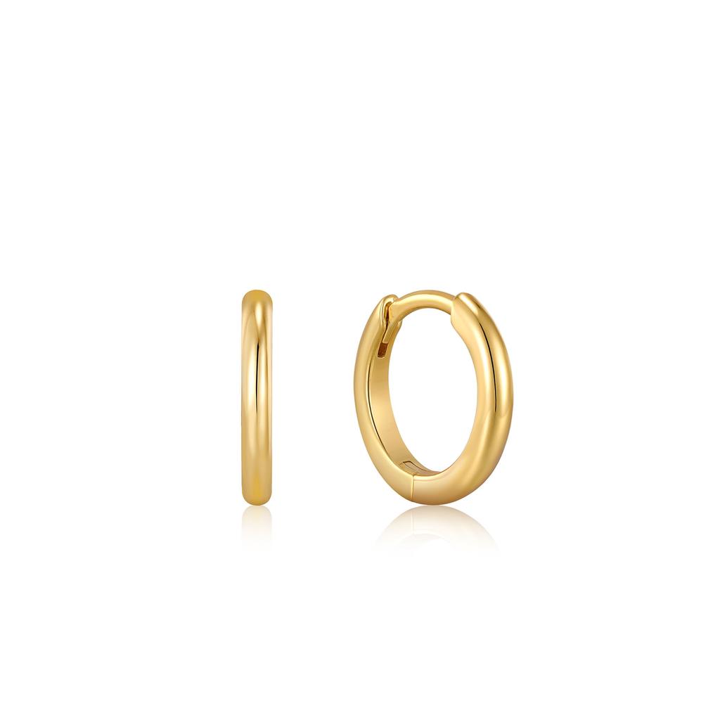 Серьги-кольца Ania Haie Smooth Huggy Hoop с застежкой One-Touch, серебро 925 пробы E035-16G