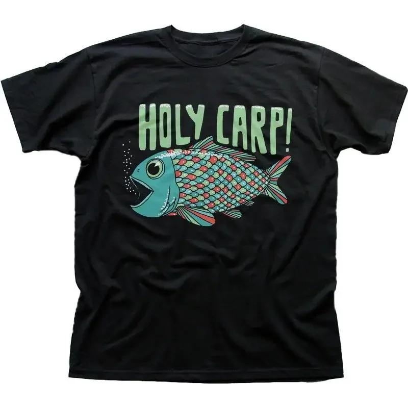 Holy Carp Angler Crap Fly Fishing Funny Printed T Shirt Oz9411