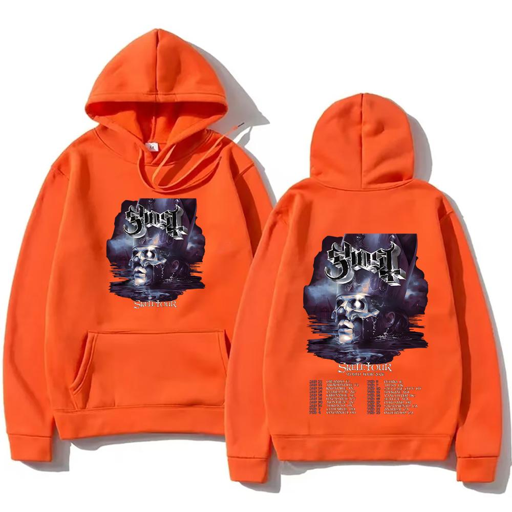 Band Ghost Skeletour World Tour 2026 Hoodies Men's Clothing Harajuku Gothic Retro Sweatshirt Casual Unisex Pullovers