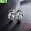 Trendy 925 Sterling Silver Hoop Earrings For Women Cubic Zirconia Stone New Fashion Jewelry Gift For Girl