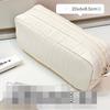 Simplicity Solid Color Pen Bag Zipper Design Portable Pencil Case Large Capacity Stationery Bag Gift Back To School