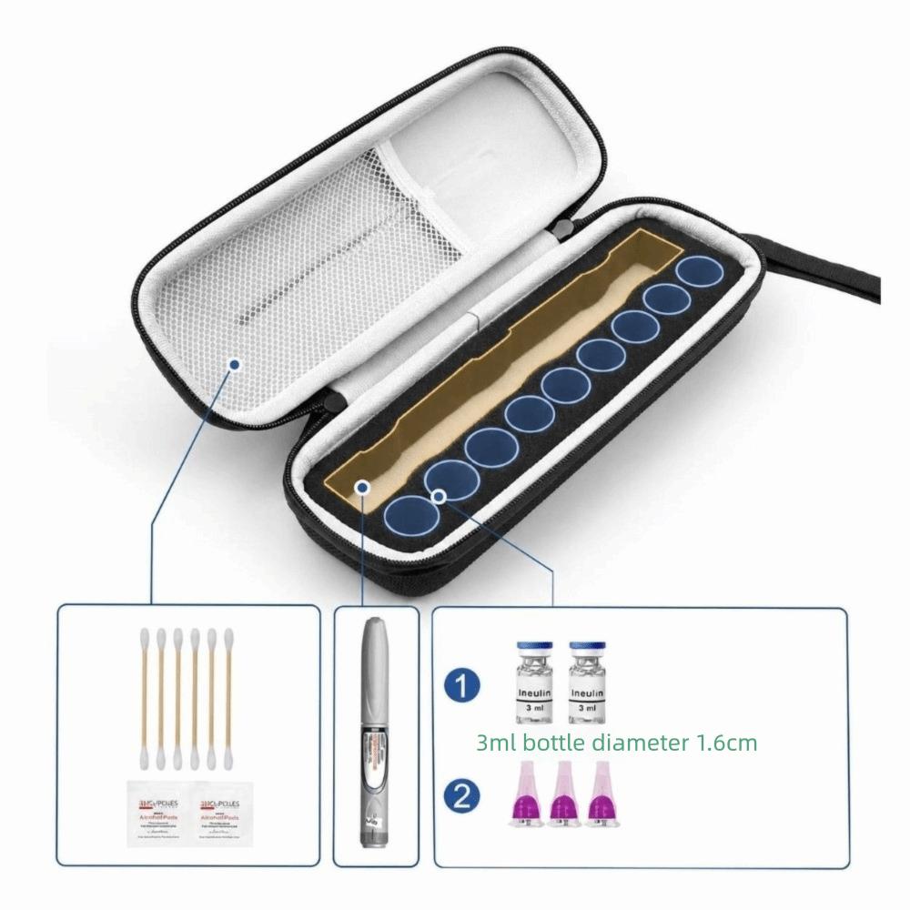 Reusable Insulin Vial Storage Box Precut Foam Slot Peptide Storage Organizer  Home Use