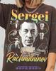 Sergei Rachmaninov Vintage Composer Pianist Retro 90s Graphic Comfort Colors® TShirt and Kids Tshirt, Music Student Gift Aesthetic Musician Tee