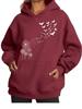 Fashion Fleece-Lined Hoodie Women's Fall/Winter Warm Printed Oversized Fleece-Lined Hoodie