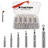 THKFISH Fishing Free Rig Drop Shot Sinker Cover Thin Shape 25-Piece Weight, Sinker, Ring, 14g,
