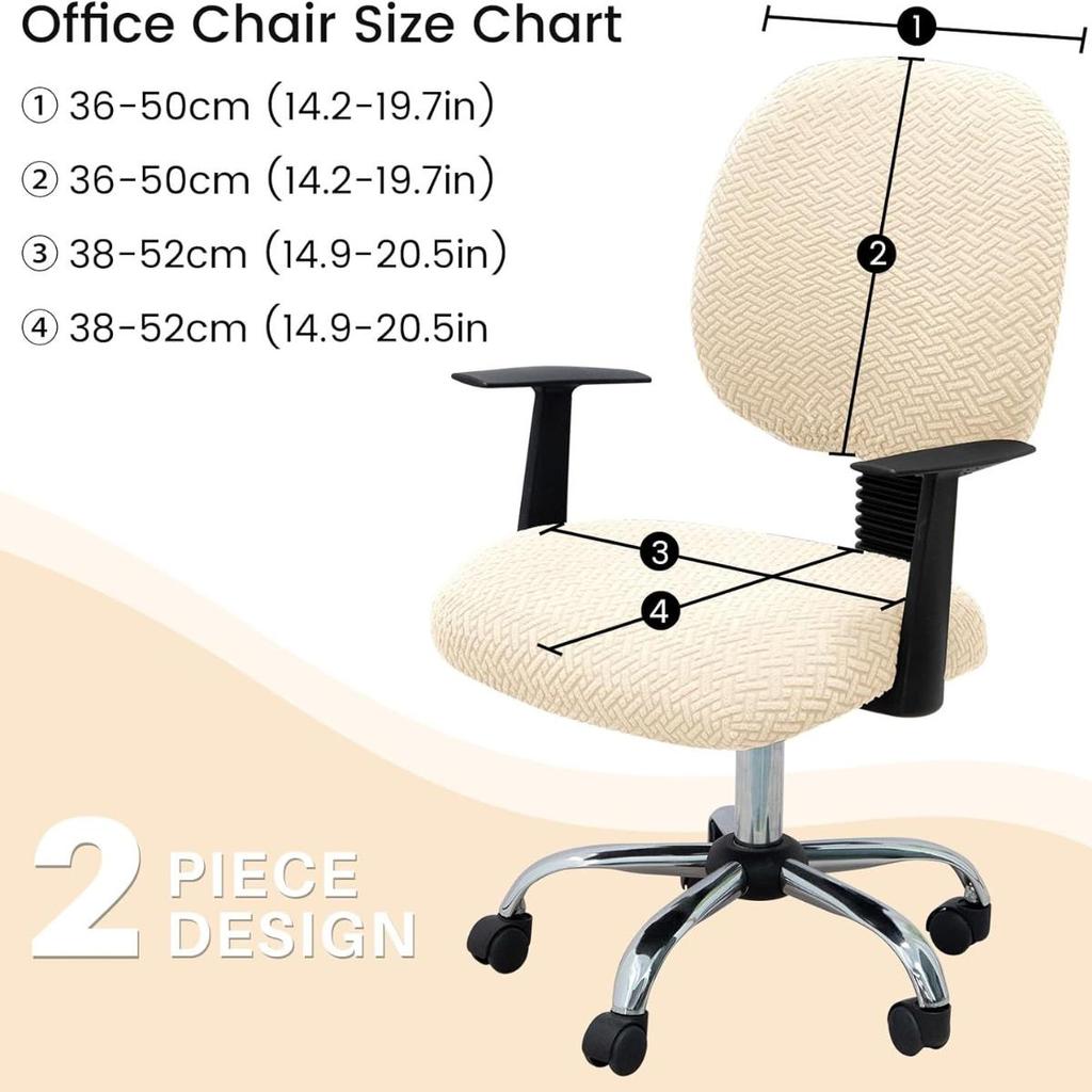 Office Chair Cover Super Soft Velvet Stretch Washable Dustproof Protectors Computer Desk Armless Chair Slipcover
