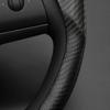 Mewant Custom-Fit Steering Wheel Cover for Tesla, Telsa Model 3 / Y Carbon Fiber Segmented Steering Wheel Cover for Men/Women, Anti-Slip,
