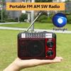 Мини портативное FM AM SW радио с солнечной зарядкой, радиоприемник, беспроводной Bluetooth-динамик со светодиодным фонариком, поддержка TF-карты, USB