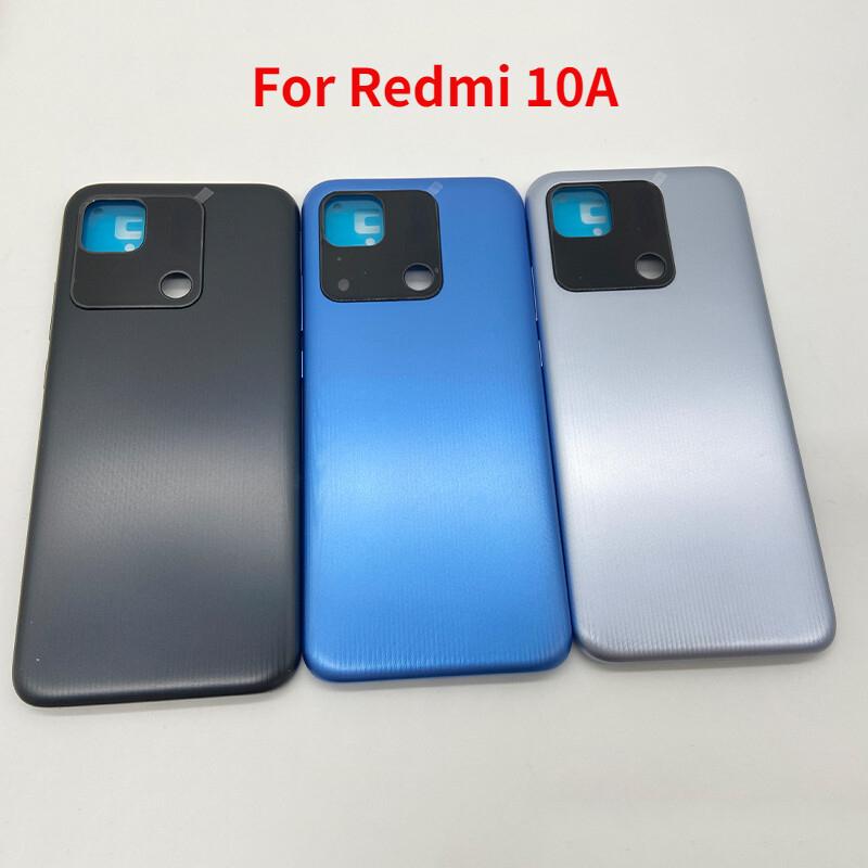 Оригинальная Новая Задняя Крышка Для Xiaomi Redmi 10A Крышка Аккумулятора Задняя Панель Корпуса с Рамкой Камеры Замена Линзы