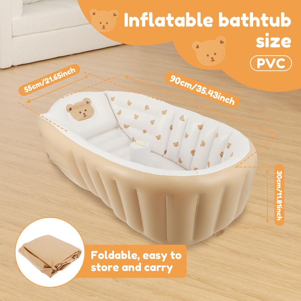 Детская надувная ванночка Детский портативный надувной бассейн для улицы Нескользящая детская ванночка ПВХ Складное обучающее сиденье для дома