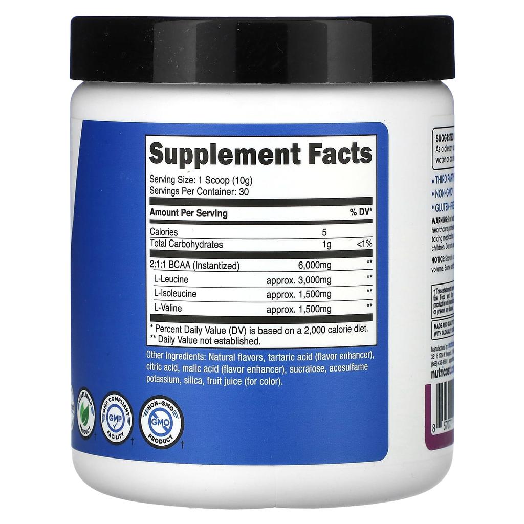 Athletic Performance, Bcaa, Grape Flavor, 300G (10.6Oz)