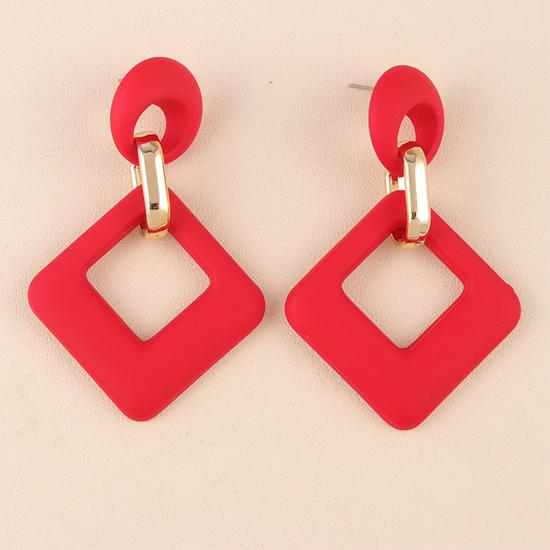 Pinkdudu 2024 Новые 12-цветные квадратные акриловые серьги-подвески, легкие роскошные многоцветные геометрические серьги для женщин, ювелирные изделия PD1488