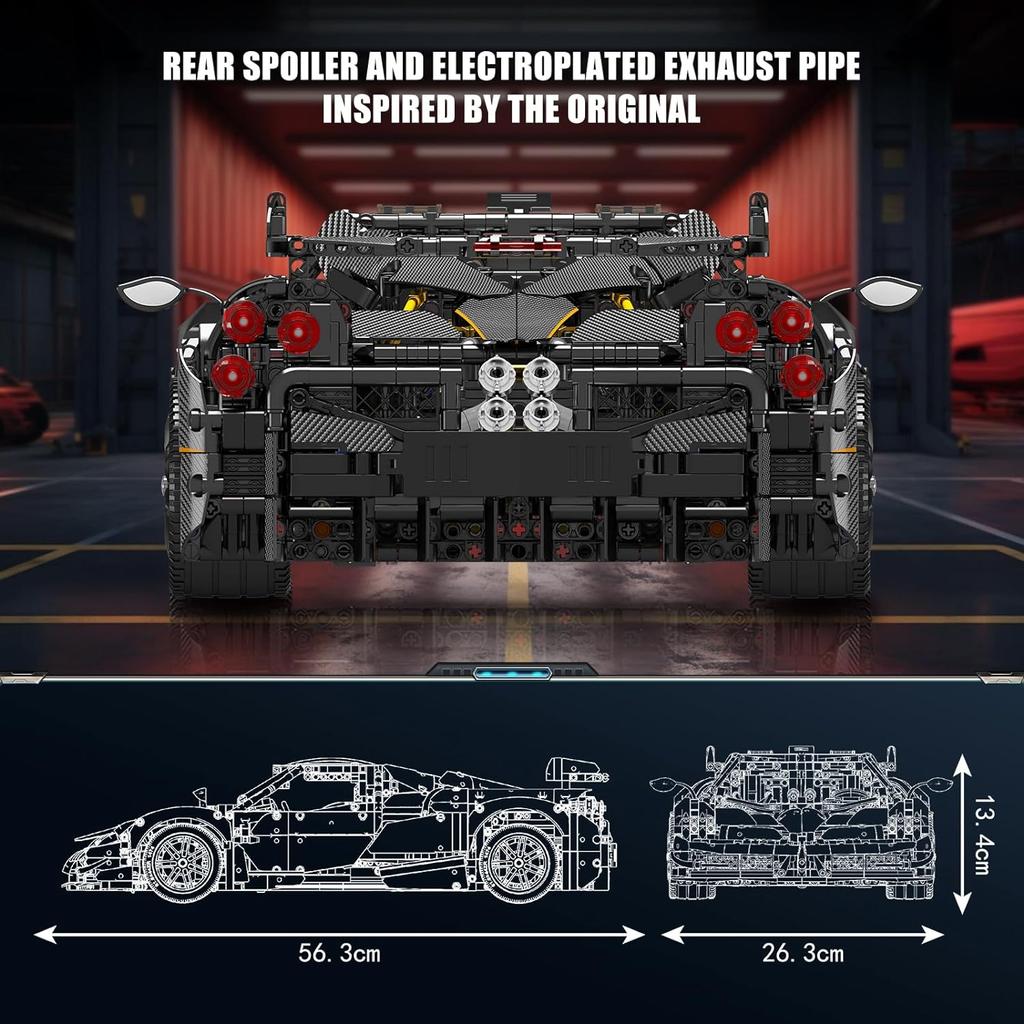 MOULD KING 13182 Высокотехнологичный автомобиль MOC 1:8-масштабная модель автомобиля, суперспортивный автомобиль, идеальная концепция автомобиля, технология гальванизации