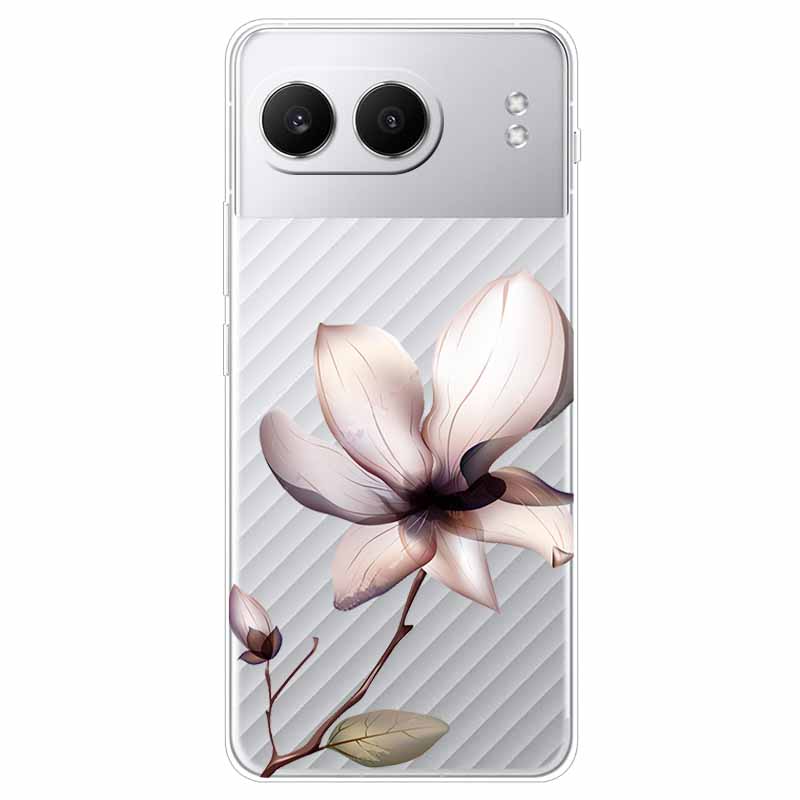 Чехол для Oneplus Nord 4 6,74'' Цветы Прозрачный ТПУ Силикон Funda Capa для Oneplus Nord 4 Nord4 5G Мягкие Чехлы Сумки