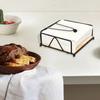 Плоский держатель для салфеток в деревенском стиле, металлический кухонный квадратный бумажный ящик, настольный диспенсер для салфеток