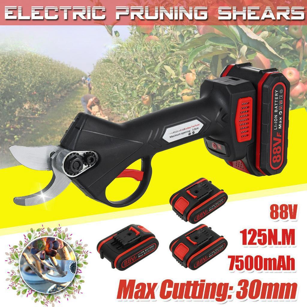 88V 800W Cordless Pruner Lithium-ion Pruning Shear Efficient Fruit Tree Bonsai Pruning Electric Tree Branches Cutter Landscaping