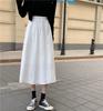 Женская белая длинная юбка Модные карманы Плиссированные юбки до колена Осень 2024 Новые Повседневные Элегантные С высокой талией А-силуэта Женские юбки