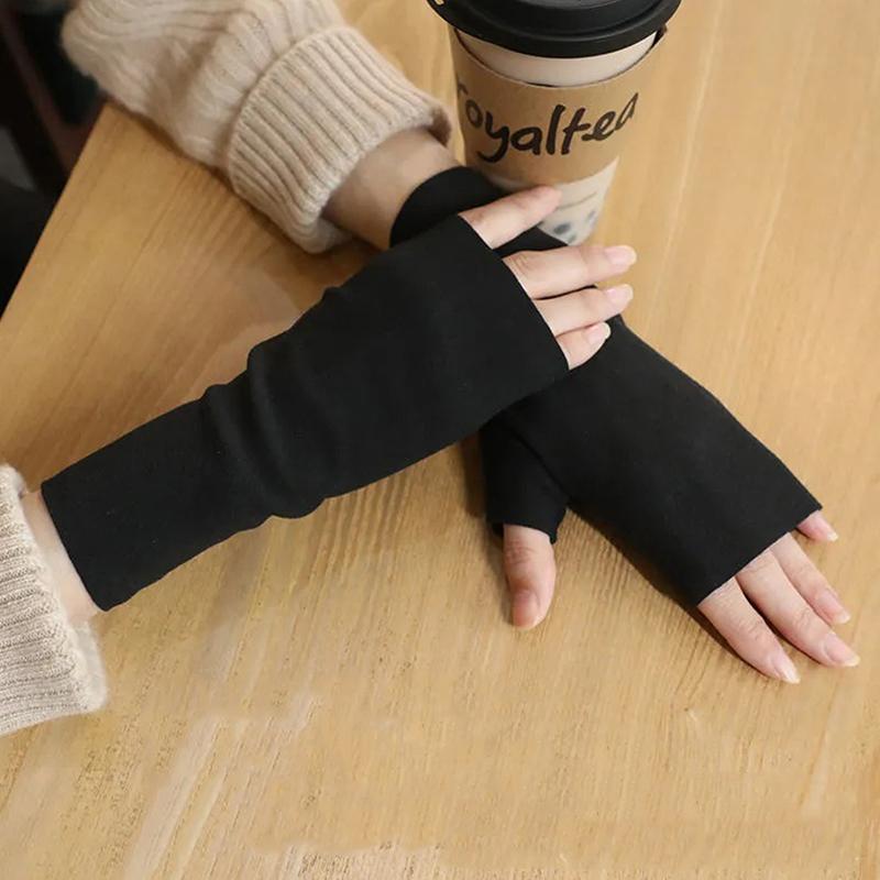 Women Fingerless Gloves Winter Warm Touch Screen Half Finger Gloves For Women Outdoor Cycling Velvet Mittens