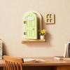 Simulation Balcony Wooden Fairy Elf Door Set Room Wall Decor Kids Toys Fairy Door  Home Decor
