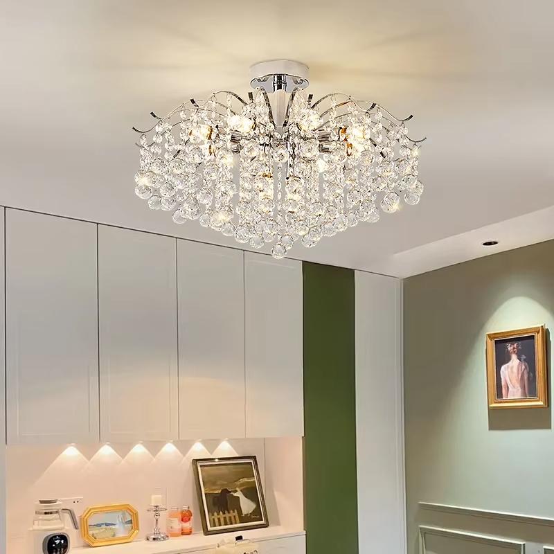 Luxury Modern Crystal Ceiling Chandelier Led Ceiling Pendant Lamp Dining Living Room Bedroom Home Decor Hanging Light Fixture