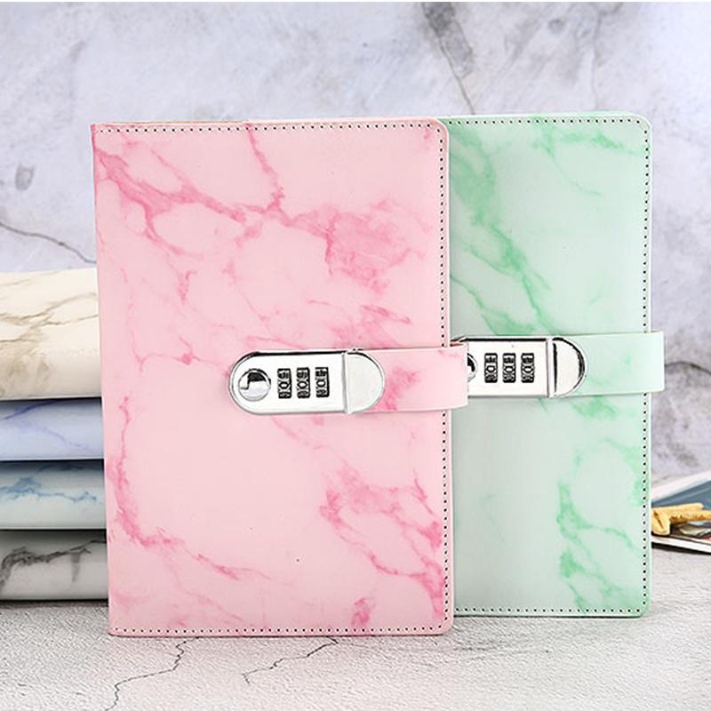 Новый школьный блокнот, бумага, 100 листов, личный дневник с кодом замка, толстый кожаный блокнот, офисные школьные принадлежности, подарок