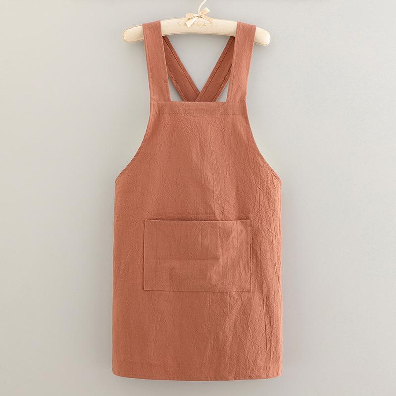 Хлопковые кухонные фартуки для готовки Дышащие Износостойкие Взрослые Фартуки на талию Защищающие от загрязнений Мягкая ресторанная рабочая одежда для дома