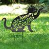 Cat Garden Statue Stake Animal Decorative, Figurine Ornament, Sculpture, Silhouette Outdoor