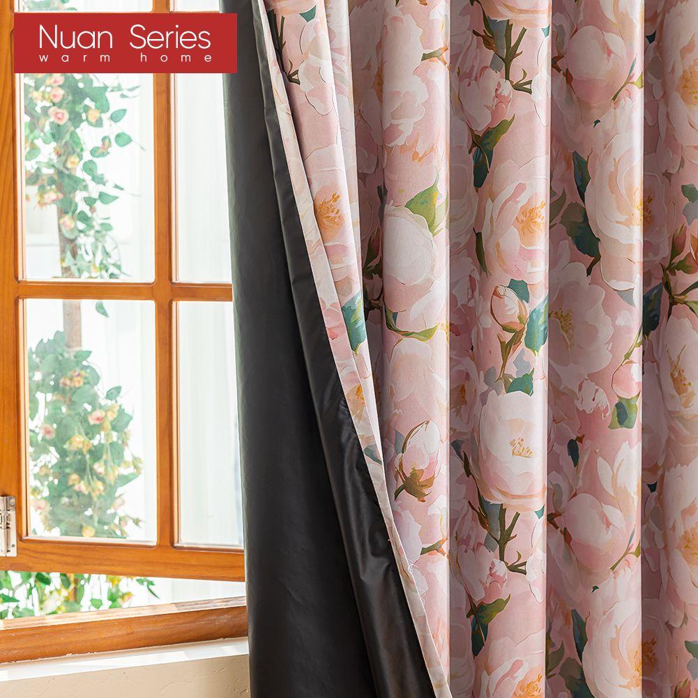 1 шт. Серия Nuan Стиль Французская Деревня Блэкаут Шторы Розовый Принт Камелии Шторы для Спальни Гостиной Балконного Окна для Домашнего Декора
