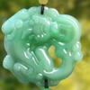Home Green Jade Pendant Keychain Fortune Amulet Lucky Pendant Handwork Natural Obsidian Pendant