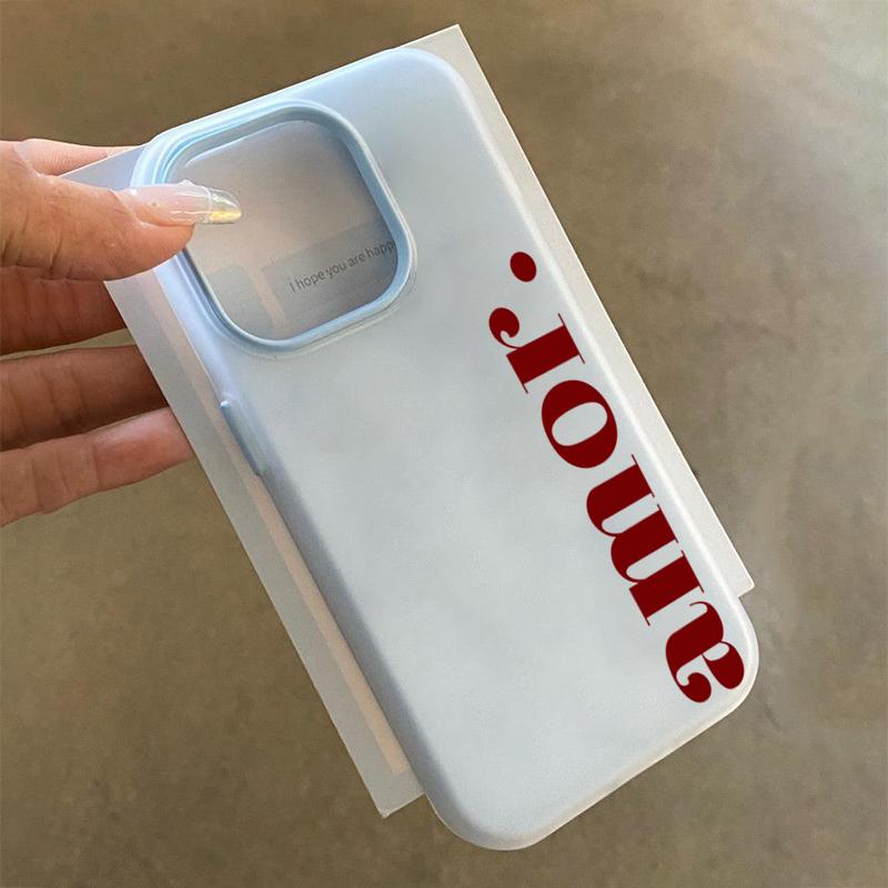 Красный чехол для телефона с принтом букв "Amor." для iPhone 17 16 Pro Max 15 14 Plus 13 12 11 XS XR 16E 17 Air, 2-в-1, мягкий