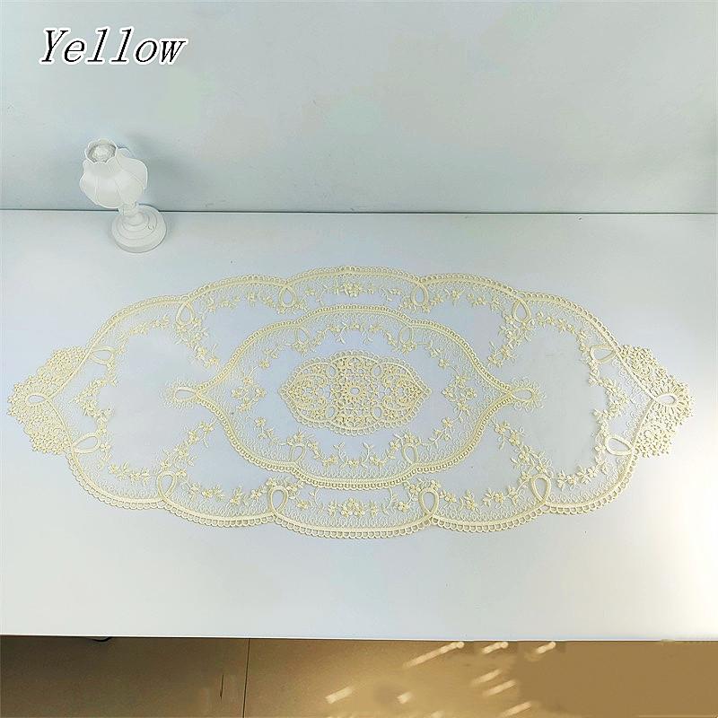 Роскошная европейская овальная кружевная вышитая скатерть 4 цвета набор ковриков для стола отель банкет вилла мебель для вечеринок рождественские украшения