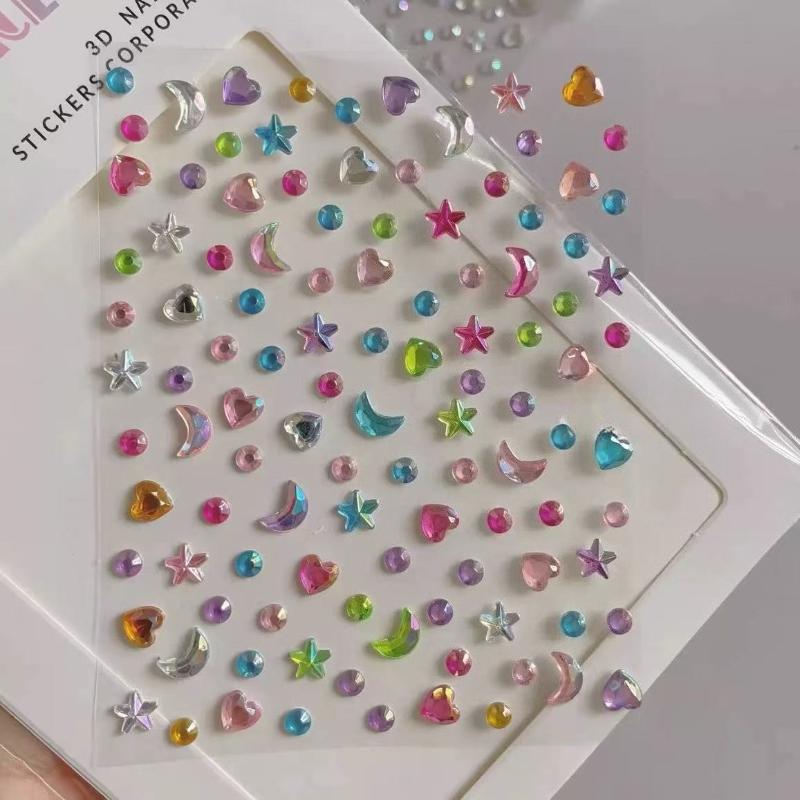 Алмазная кристаллическая татуировка-наклейка, блестящая подводка для глаз, макияж для бровей, лицо, глаза, алмазные татуировки, рок-горный хрусталь, 3D наклейки-подводка для глаз