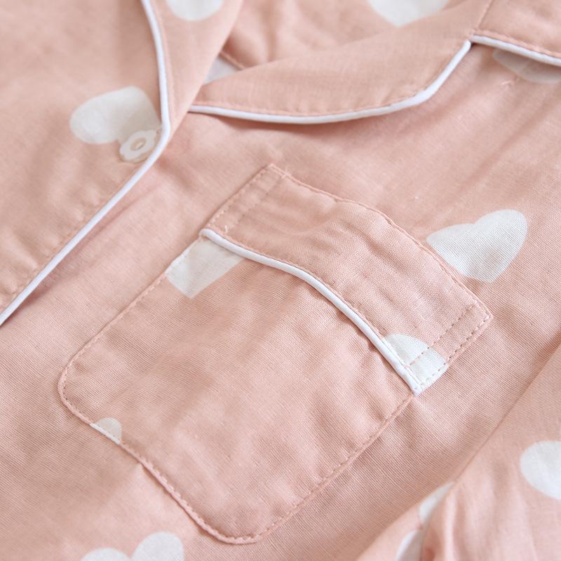 Женский пижамный комплект из чистого хлопка, три предмета: Топ с коротким рукавом, длинные брюки и шорты для летней и весенне-осенней домашней одежды.