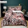 Пододеяльник с леопардовым принтом, розовый комплект постельного белья с принтом гепарда, покрывало с изображением диких животных для девочек-подростков из микрофибры