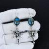 Серьги из натурального голубого апатита, старинные серьги из стерлингового серебра 925 пробы, серьги-подвески из серебра в стиле бохо, подарки для Thnkagiving Подарки для нее
